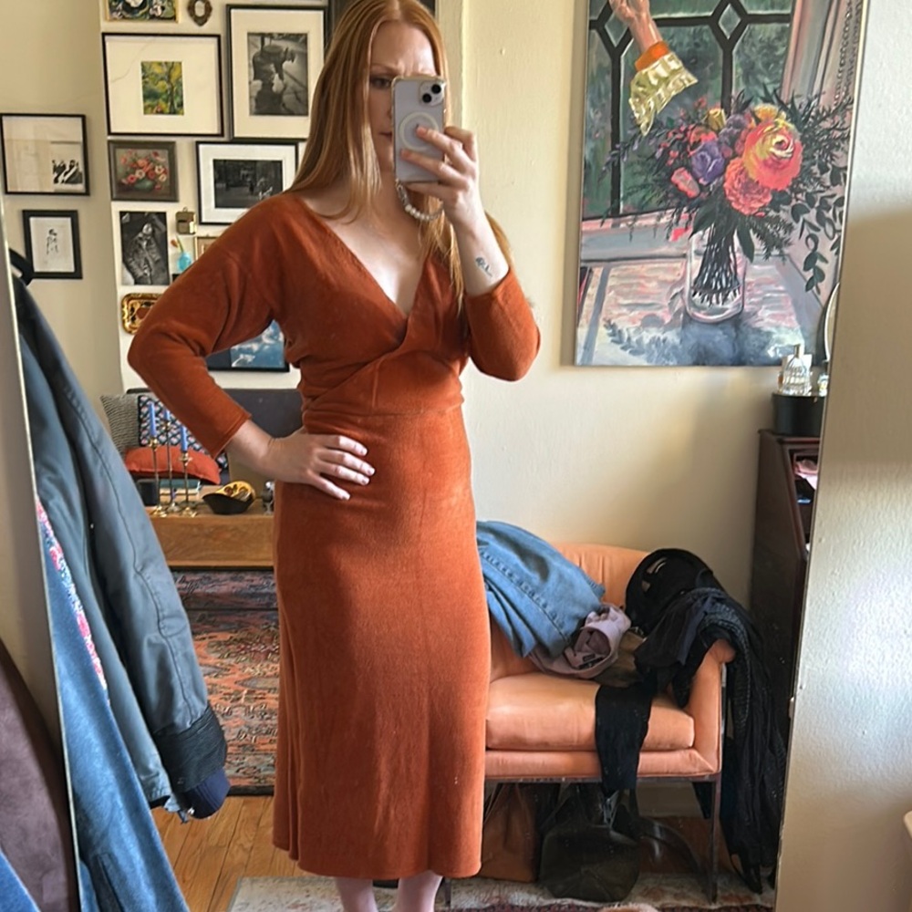 Paloma Wool Orange Sweater Dress